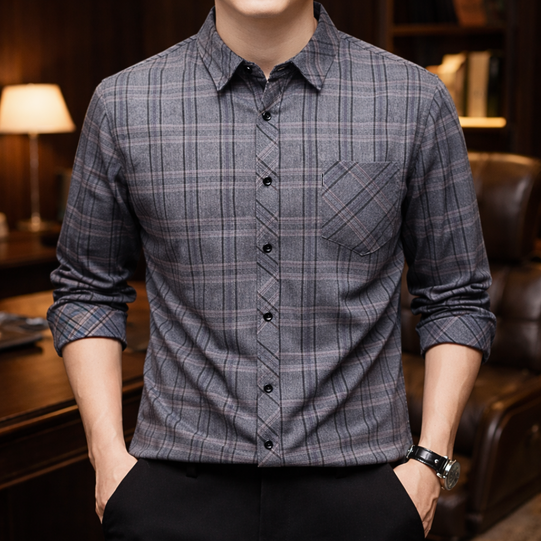THEO PLAID BUTTON SHIRT