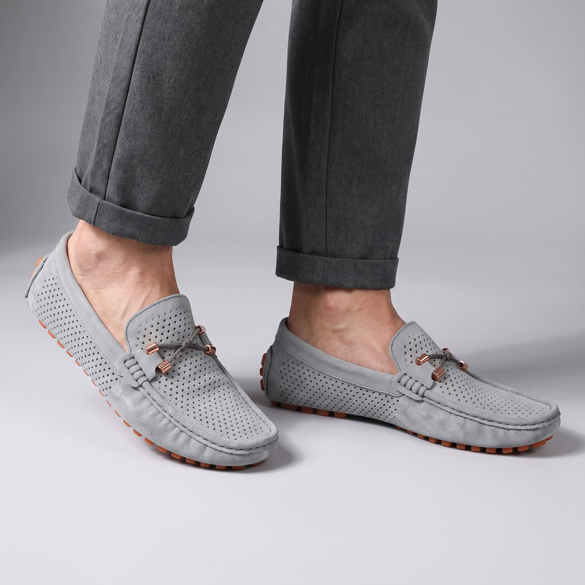 GIANNI PERFORATED LEATHER LOAFERS