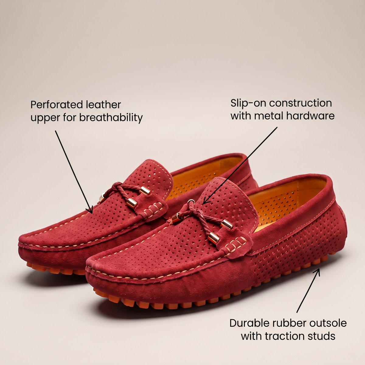 GIANNI PERFORATED LEATHER LOAFERS
