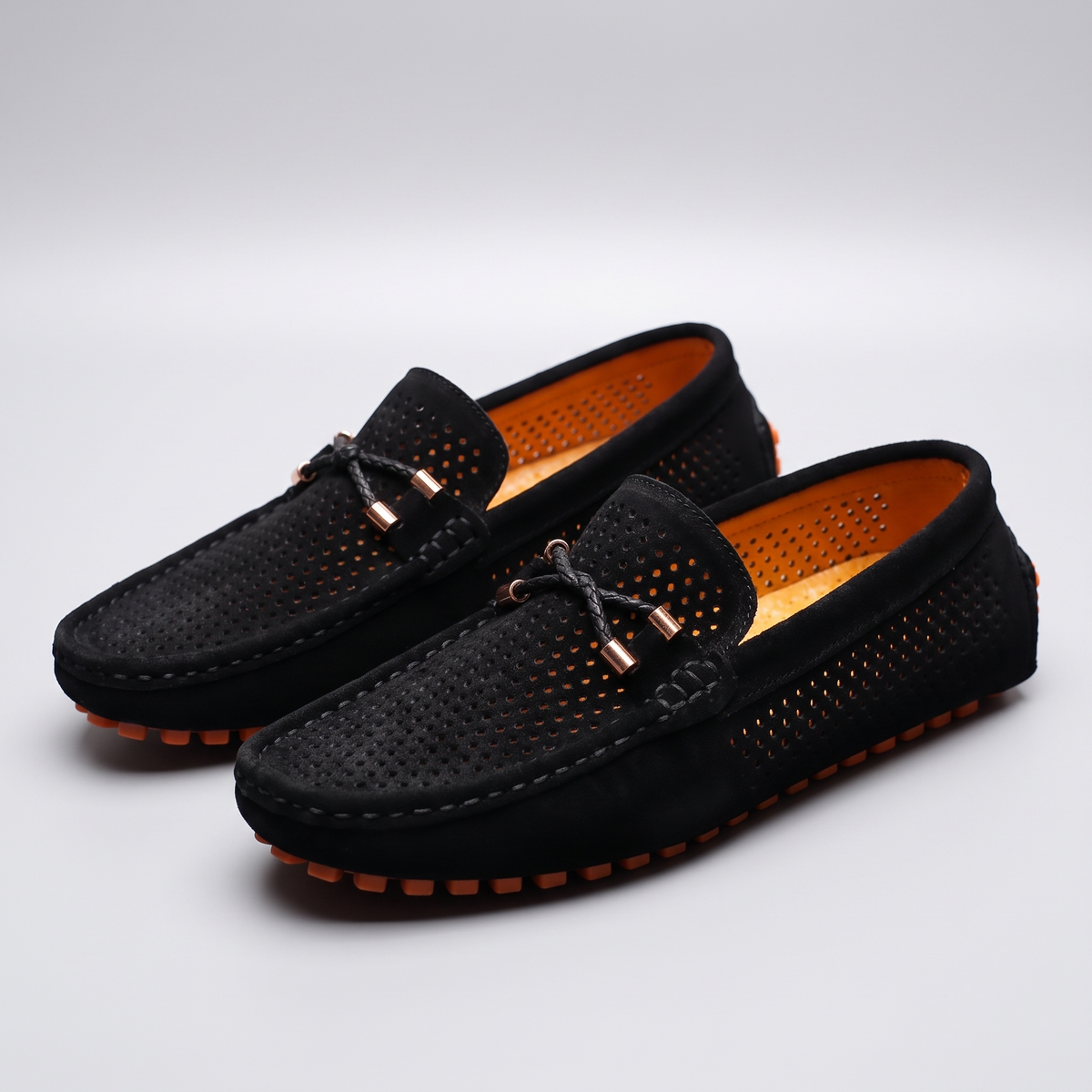 GIANNI PERFORATED LEATHER LOAFERS