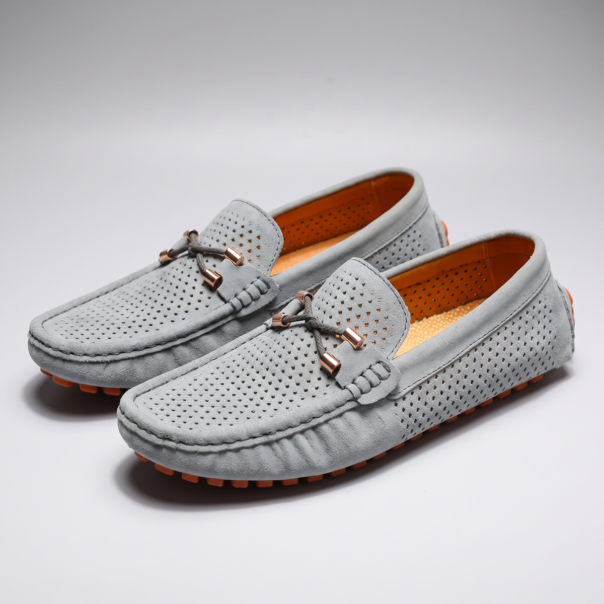 GIANNI PERFORATED LEATHER LOAFERS