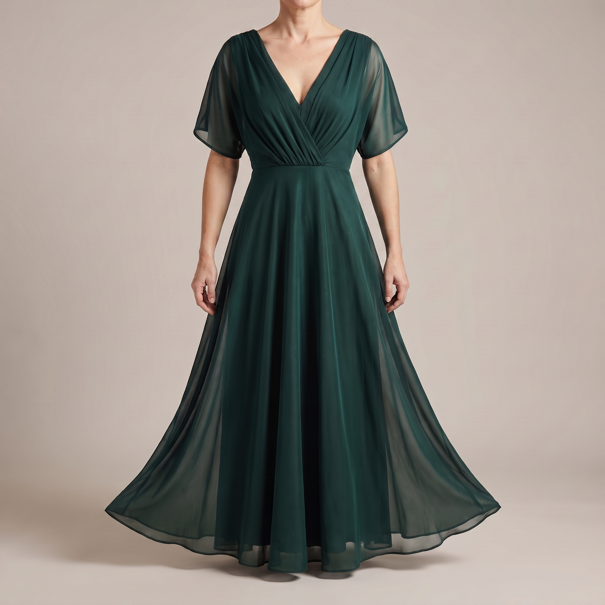 GRACEFUL V-NECK PARTY DRESS