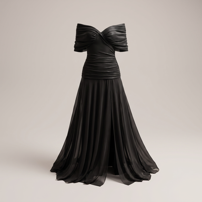 GRACEFUL V-NECK PARTY DRESS