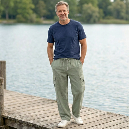 BROMLEY COTTON LINEN TROUSERS