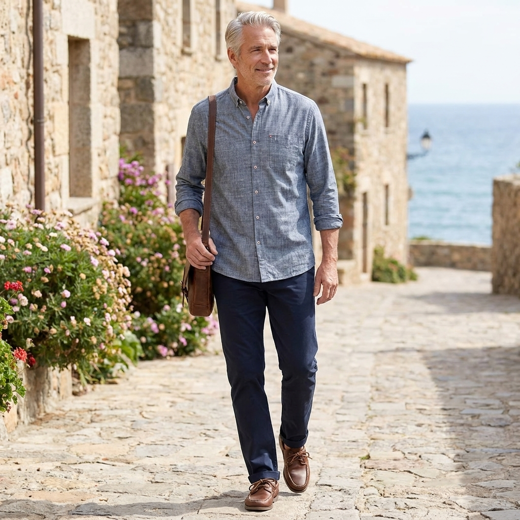 SOMERSET LINEN BUTTON-DOWN
