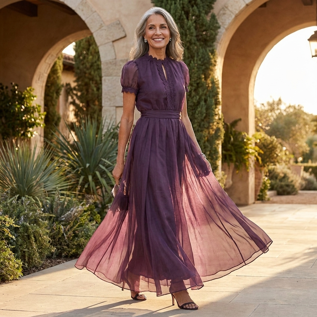 CAMELLIA LONG VINTAGE DRESS