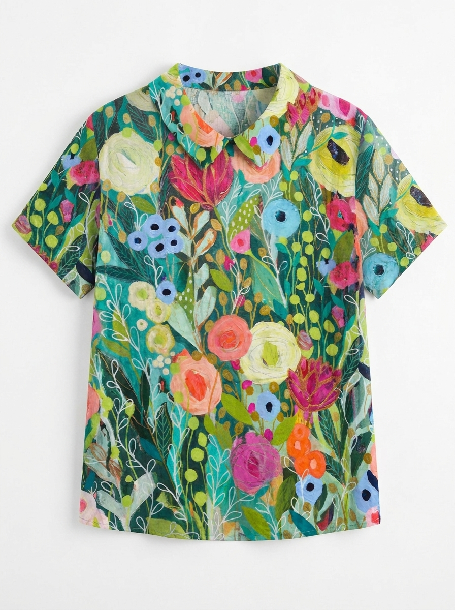 TESS FLORAL ART PRINT SHIRT