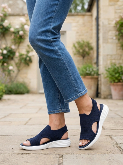 MARLENA BREATHABLE KNIT PLATFORM SANDALS