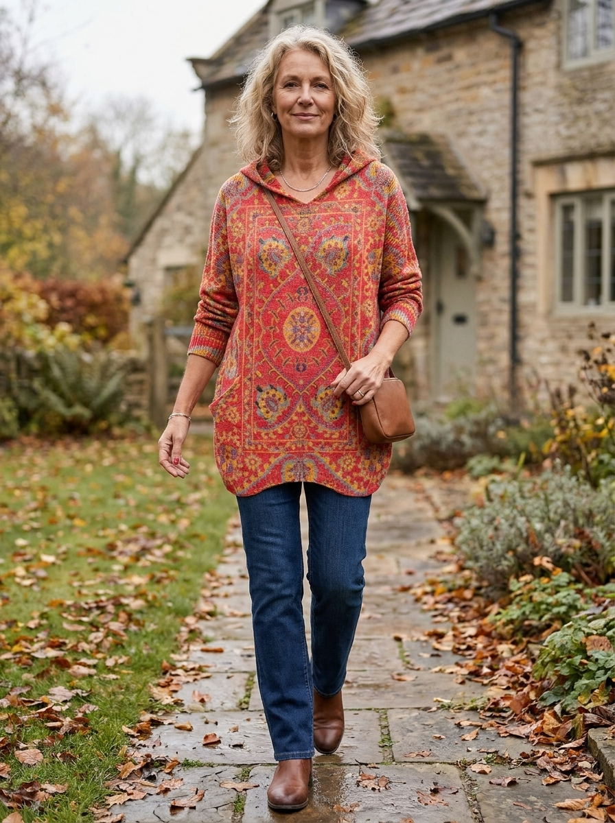 LOWENNA BOHEMIAN HOODED TUNIC