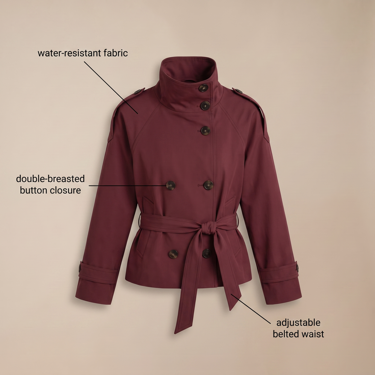EVELYN BELTED TRENCH COAT