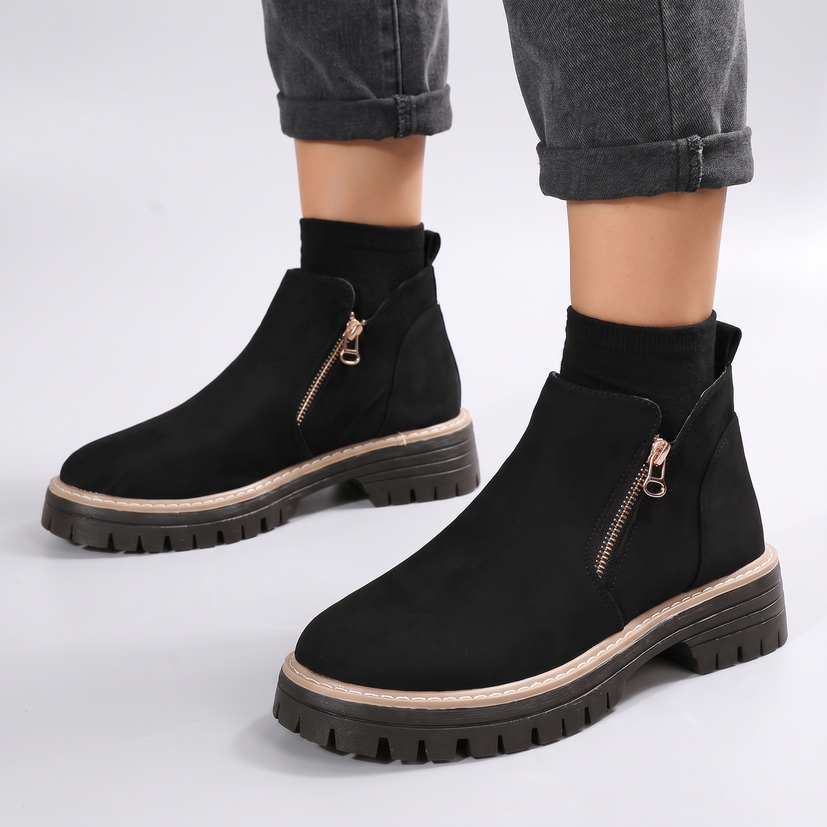MARGOT SUEDE PLATFORM ANKLE BOOTS
