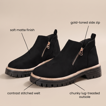 MARGOT SUEDE PLATFORM ANKLE BOOTS