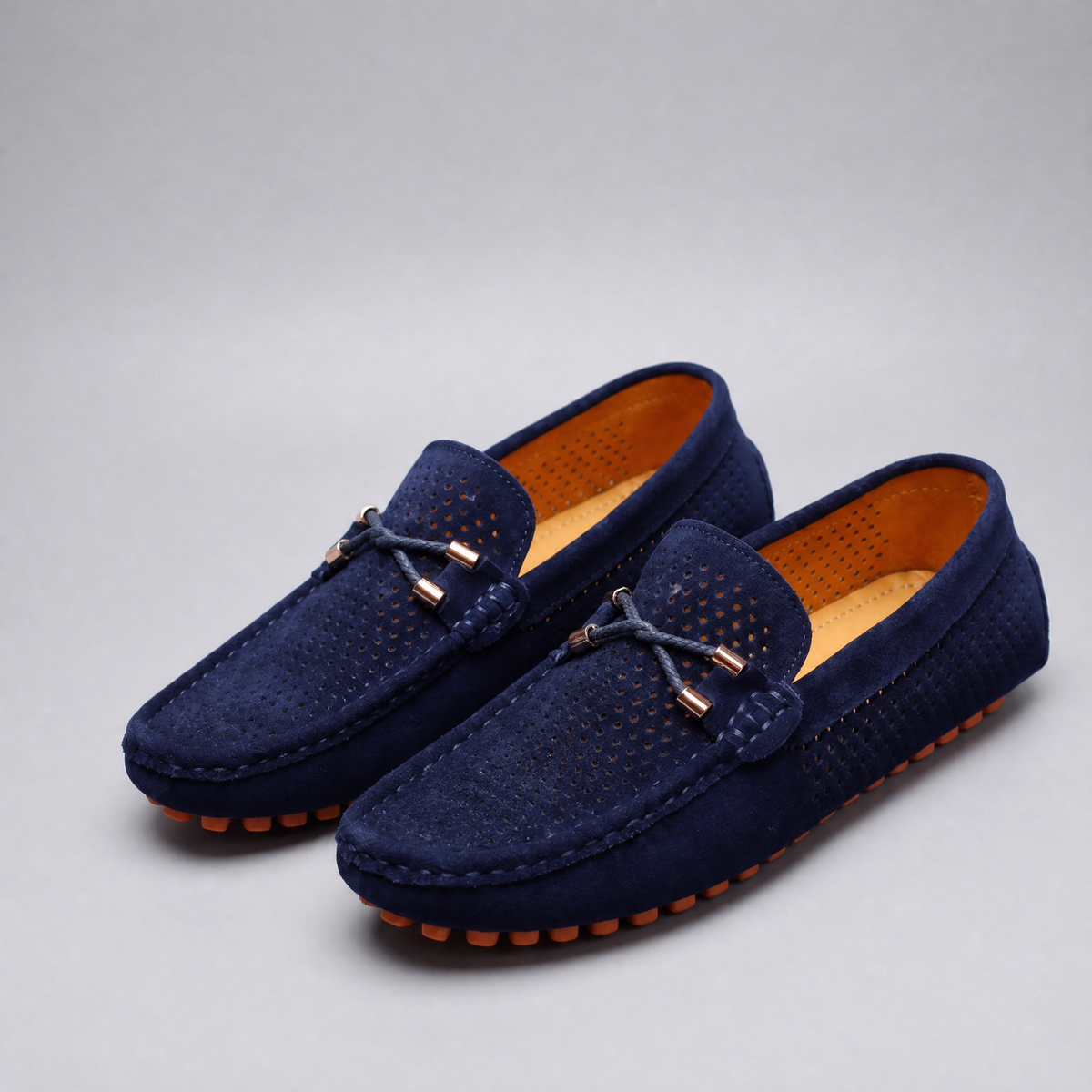 GIANNI PERFORATED LEATHER LOAFERS