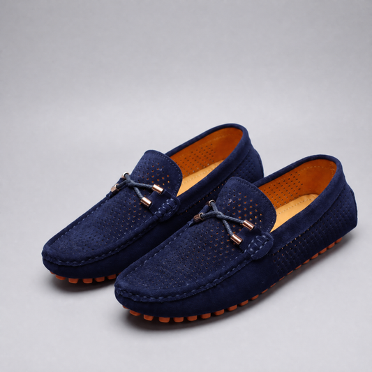 GIANNI PERFORATED LEATHER LOAFERS