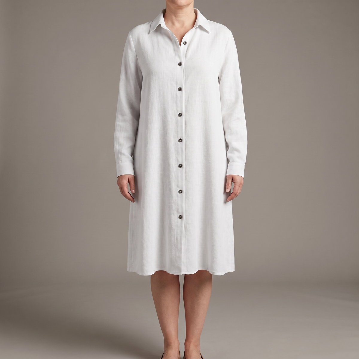 HOLLINMERE BUTTON-FRONT SHIRT DRESS