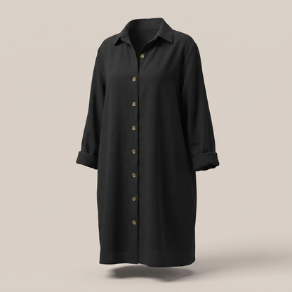HOLLINMERE BUTTON-FRONT SHIRT DRESS