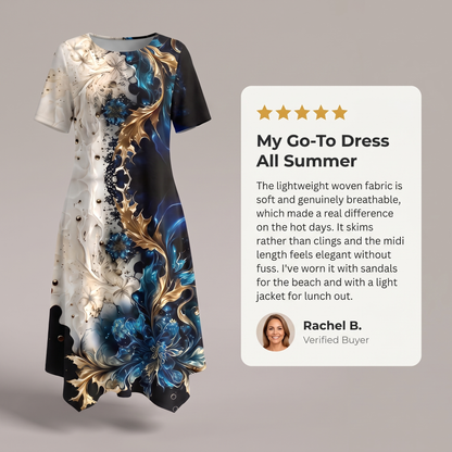 LEANDRIA RELAXED FLORAL MIDI DRESS