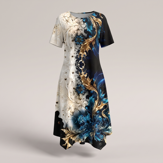 LEANDRIA RELAXED FLORAL MIDI DRESS