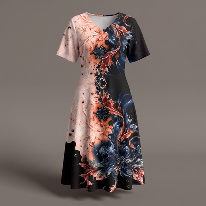 LEANDRIA RELAXED FLORAL MIDI DRESS