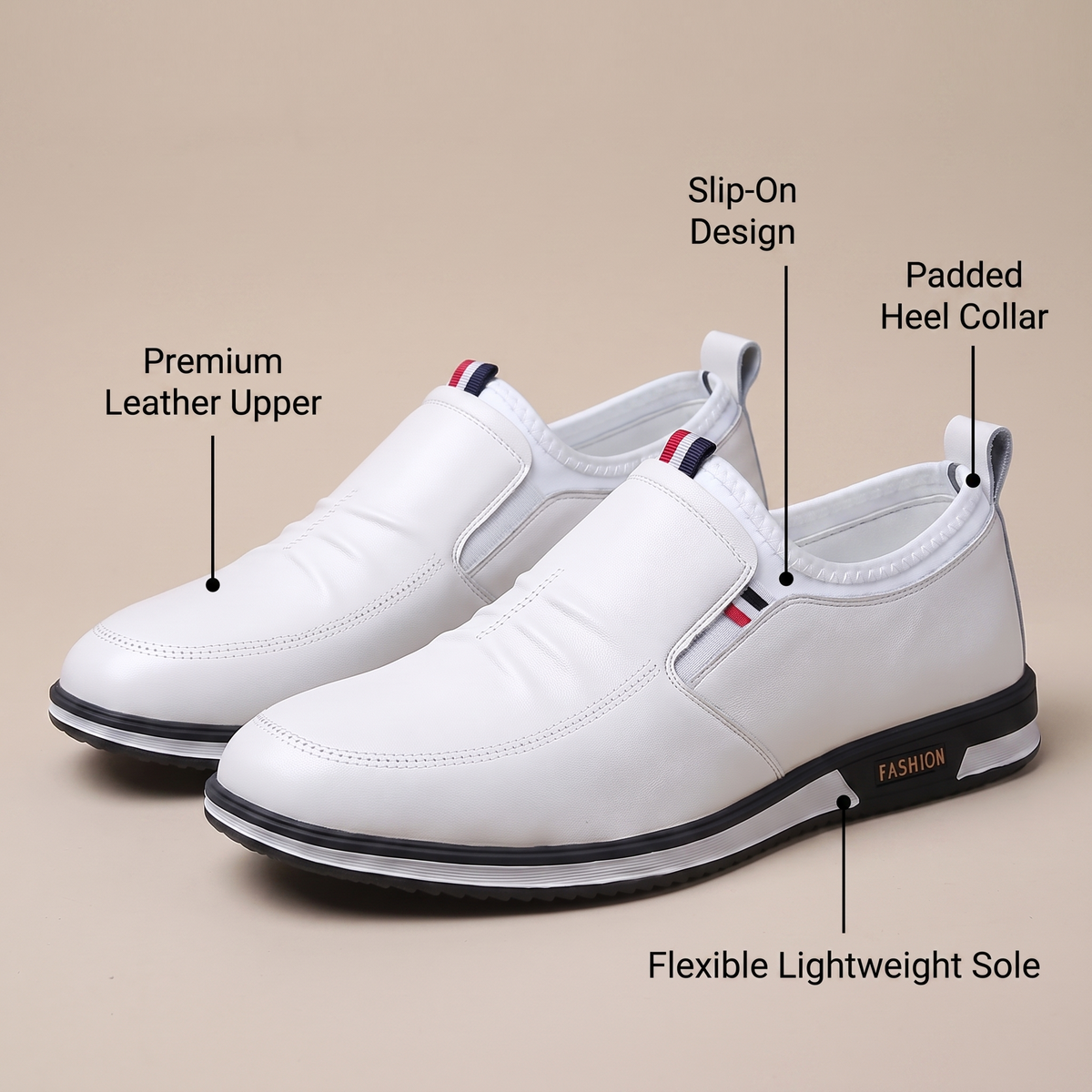 LIAM LEATHER SLIP-ON SNEAKERS