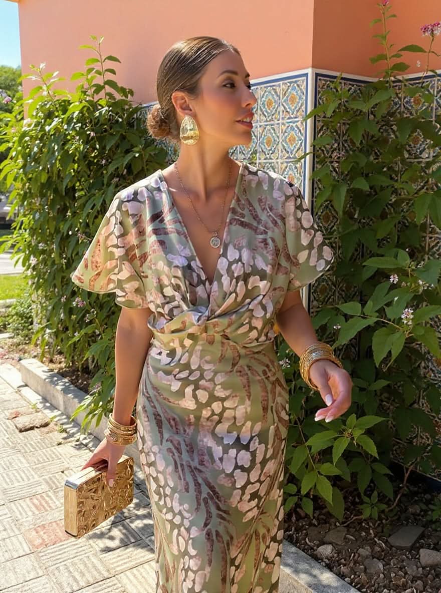 VALMERE COPPER MIDI DRESS