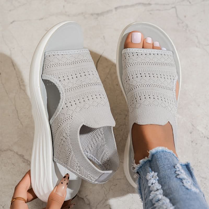 MARLENA BREATHABLE KNIT PLATFORM SANDALS
